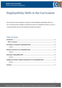 Employability skills in the curriculum