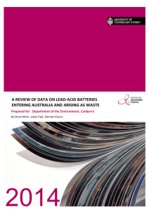 A review of data on lead-acid batteries entering Australia and arising