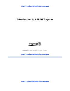 ASP.NET Web Page Syntax Overview