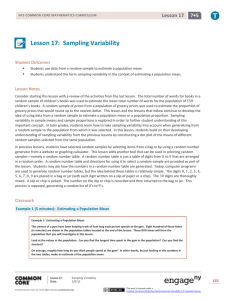 Lesson 17: Sampling Variability