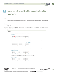 Lesson 16: Solving and Graphing Inequalities Joined by