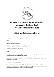 AIMS2015 Abstract Form - University College Cork