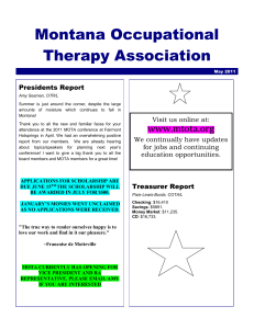 Second Quarter - Montana Occupational Therapy Association