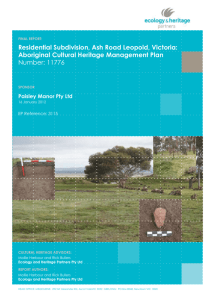 Aboriginal Cultural Heritage Management