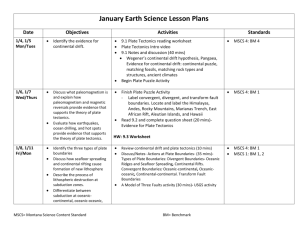 January Earth Science Lesson Plans Date Objectives Activities
