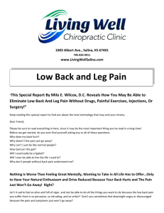 Low Back Pain Report - Living Well Chiropractic