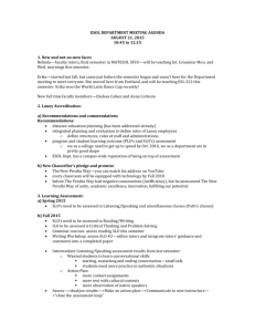 Department Meeting Minutes, 8-21-15