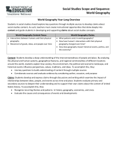 Social Studies Sample Scope and Sequence