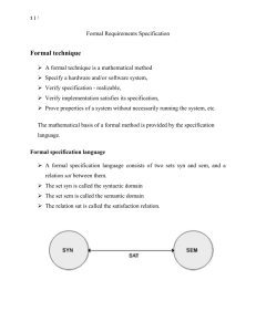 Formal specification language
