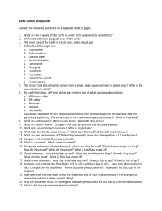 Earth Science Study Guide Answer the following questions on a