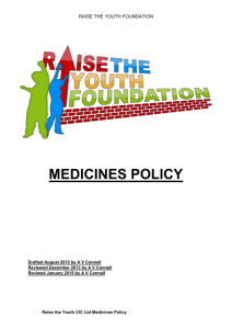 Medicines Policy - Raise the Youth Foundation