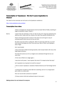 Transcription of `Questacon - We Don`t Leave Inspiration to Chance`