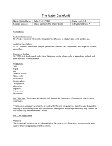 Water Cycle Unit