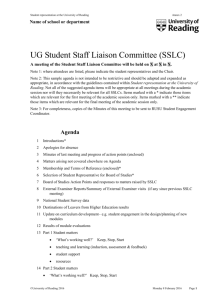 UG Student Staff Liaison Committee (SSLC)