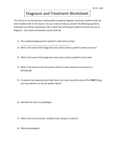HS 20 - Weir Diagnosis and Treatment Worksheet This will act as an
