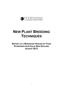 New Plant Breeding Techniques Report of a Workshop Hosted by