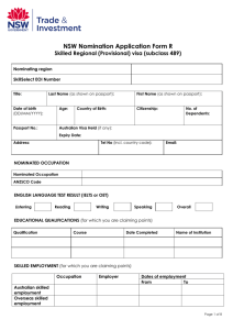 Form R - Trade and Investment