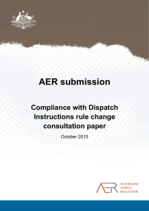 AER submission on compliance with disptach instructions rule