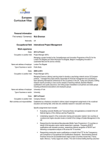 Europass Curriculum Vitae - Delavale Project Management