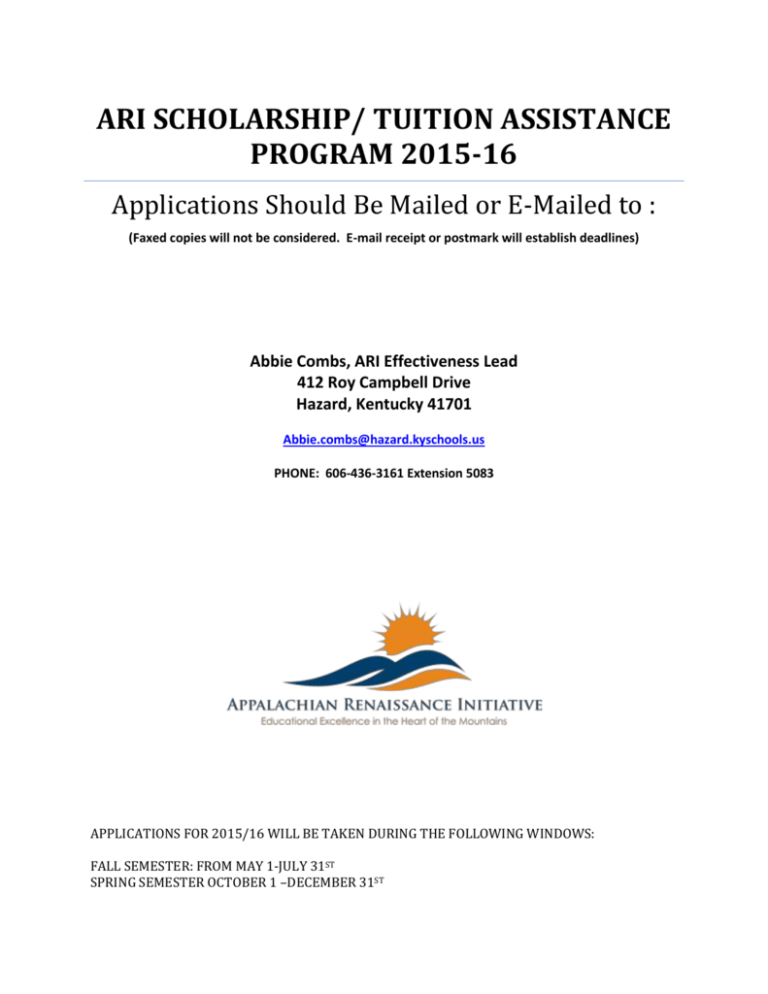 Tuition Assistance Program Application