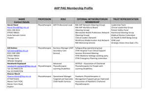 AHP PAG Membership Profile NAME Contact Details PROFESSION