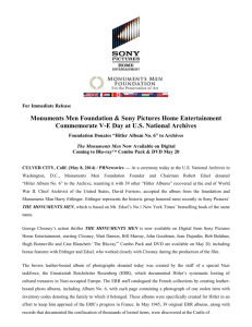 The Monuments Men Blu-ray press release