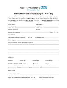 Referral form for Paediatric Surgery
