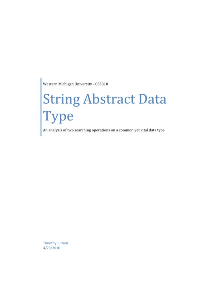 String Abstract Data Type - The Computer Club