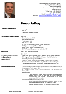 Curriculum Vitae for Bruce Jaffray