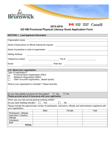 Document Header - Government of New Brunswick