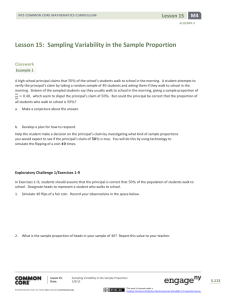 Lesson 15: Sampling Variability in the Sample Proportion