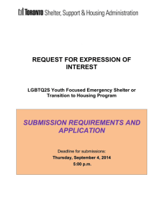 LGBTQ2S Youth Focused Emergency Shelter or