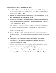 Sample Test Problems (Answers are in Bold and Italics) A balloon is