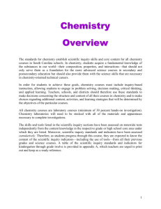 Chemistry Standards - Garrett Academy Of Technology