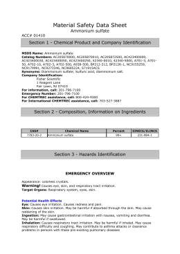 Material Safety Data Sheet