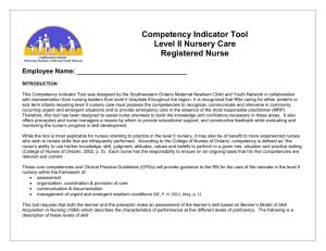 Level II Nursery Competency Indicator Tool (WORD)