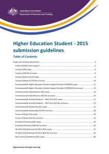 Higher Education Student - 2015 submission guidelines