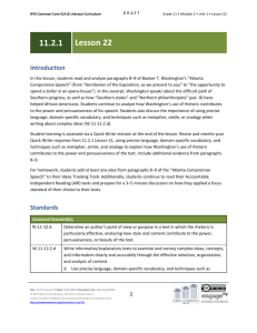 Grade 11 ELA Module 2, Unit 1, Lesson 22