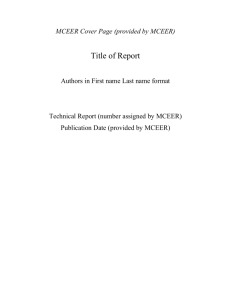 MCEER Technical Report Template