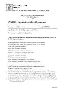ENG1100 – Introduction to English grammar