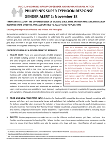 PHILIPPINES SUPER TYPHOON RESPONSE GENDER ALERT 1