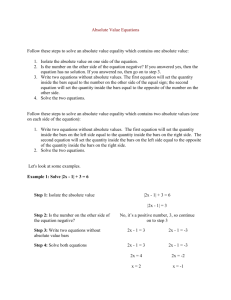 Absolute Value Equations.Notes