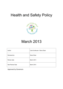 Health and Safety Policy 2013