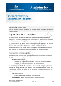 Eligible Expenditure Guidelines