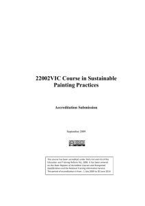 Course in Sustainable Painting Practices * 22002VIC