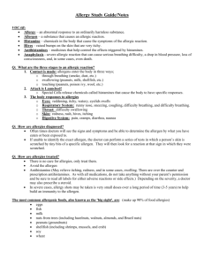 Allergy Study Guide