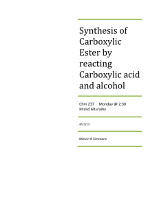 Synthesis of Carboxylic Ester by reacting