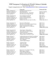 PDP European Civilizations & World Cultures Calendar Lincoln Park