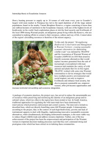 Internship/thesis in Ecuadorian Amazon Heavy hunting pressure to