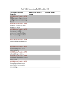 Math Table Connecting the CCSS and the ECC